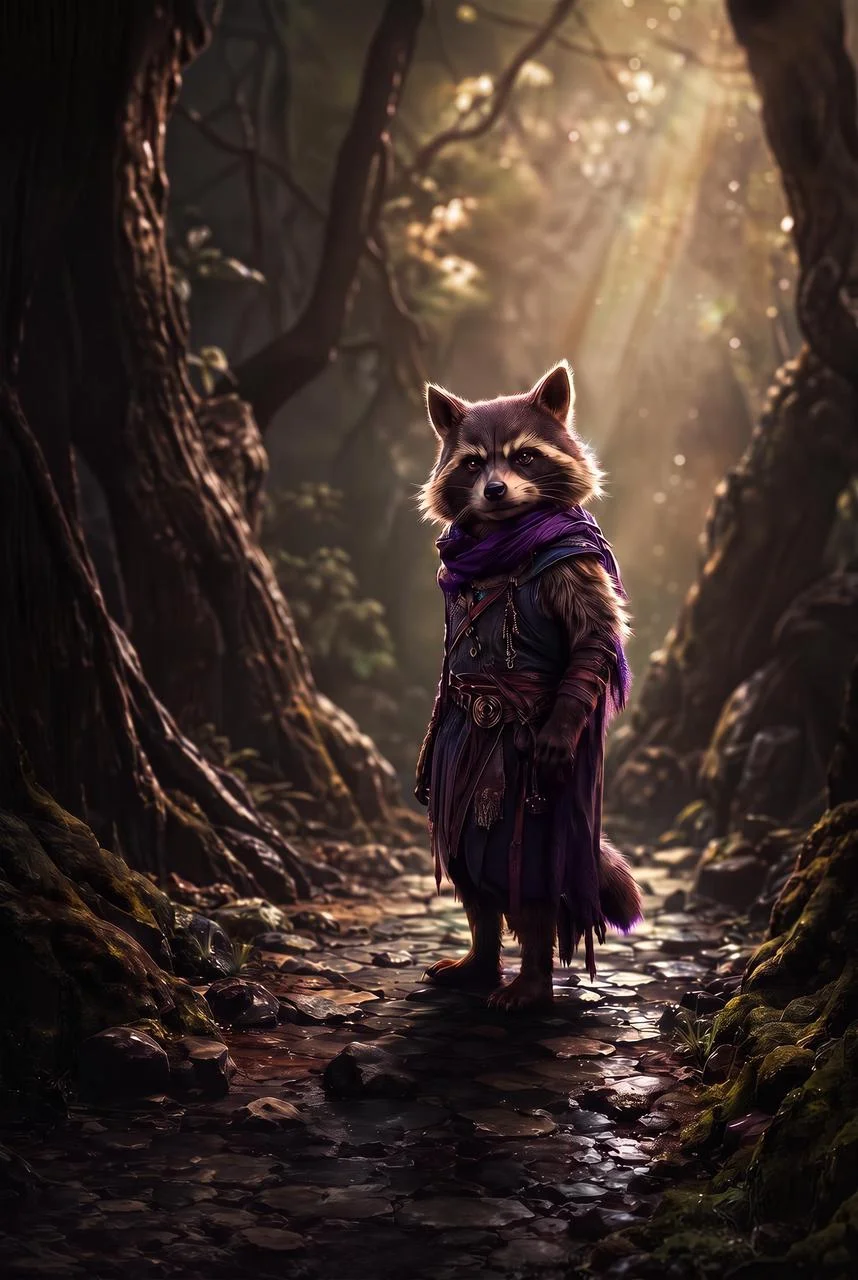 Input image for the OmniHuman 2.0 3D Raccoon Character Performance example